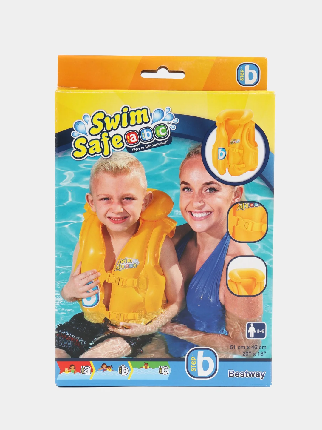 Жилет надувной Swim Safe, ступень B, 51 х 46 см, 3-6 лет, Bestway