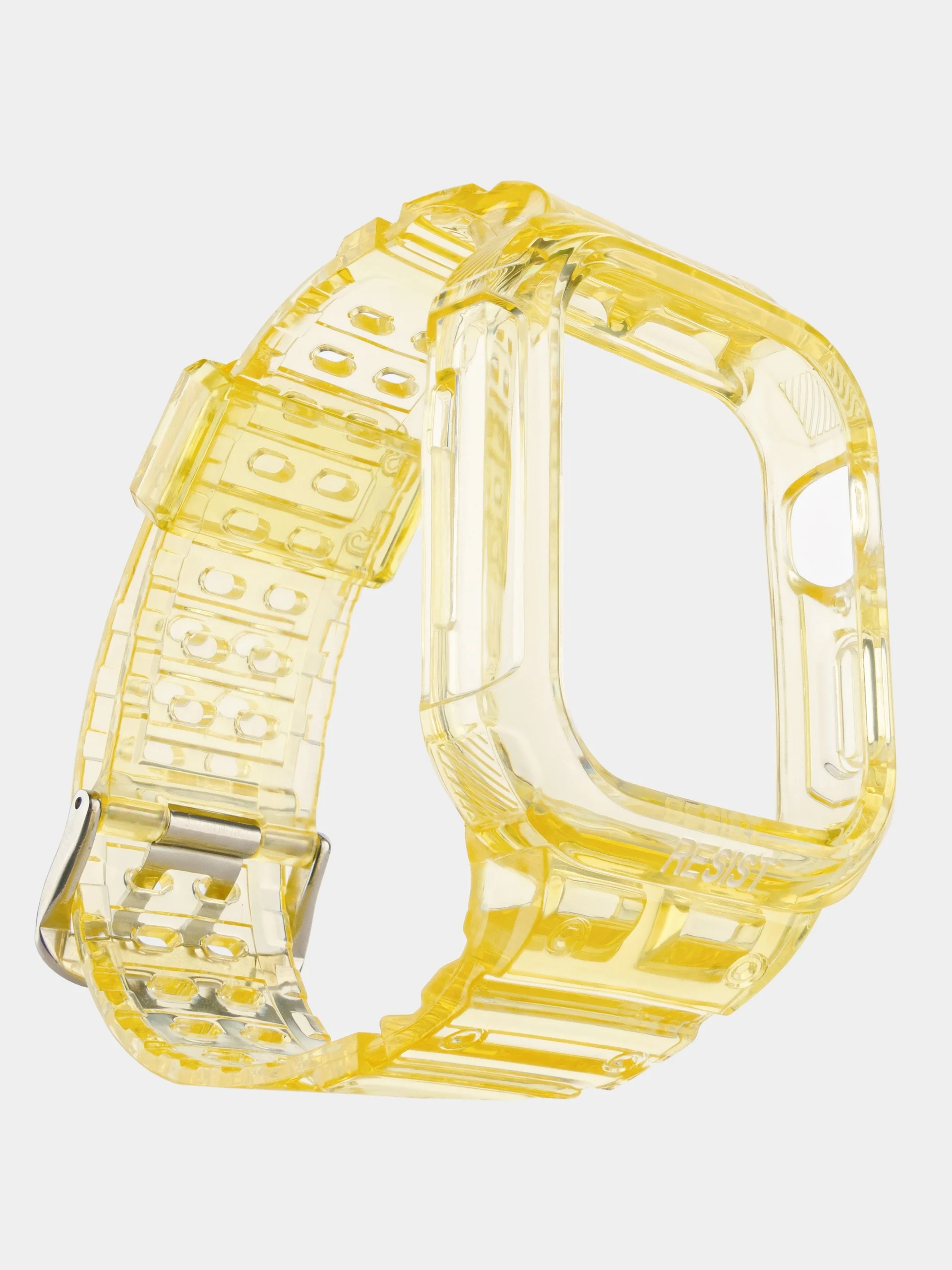 Желтый прозрачный ремешок для Apple Watch 38 / 40 / 41 / 42 / 44 mm чехол-бампер