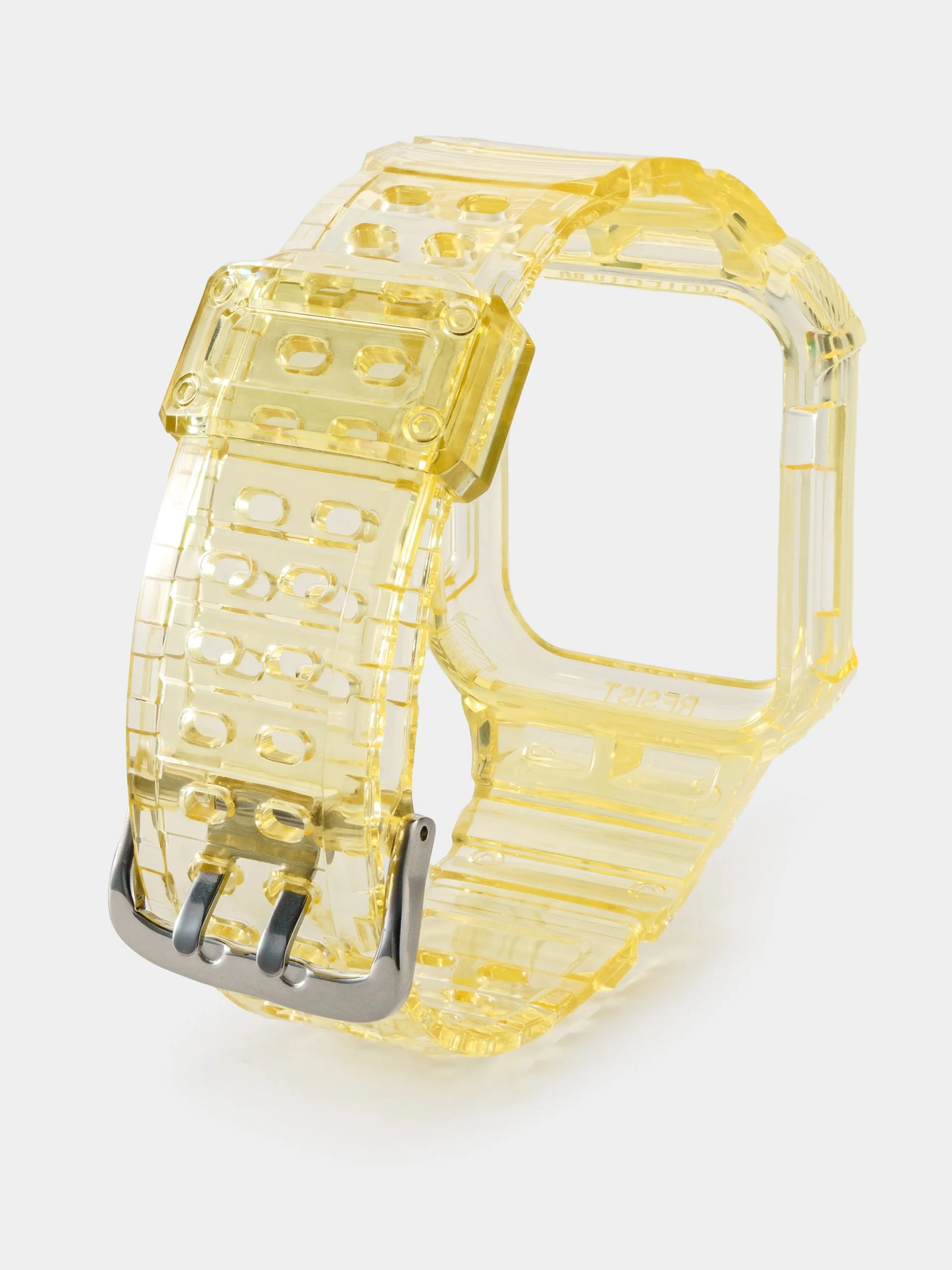 Желтый прозрачный ремешок для Apple Watch 38 / 40 / 41 / 42 / 44 mm чехол-бампер
