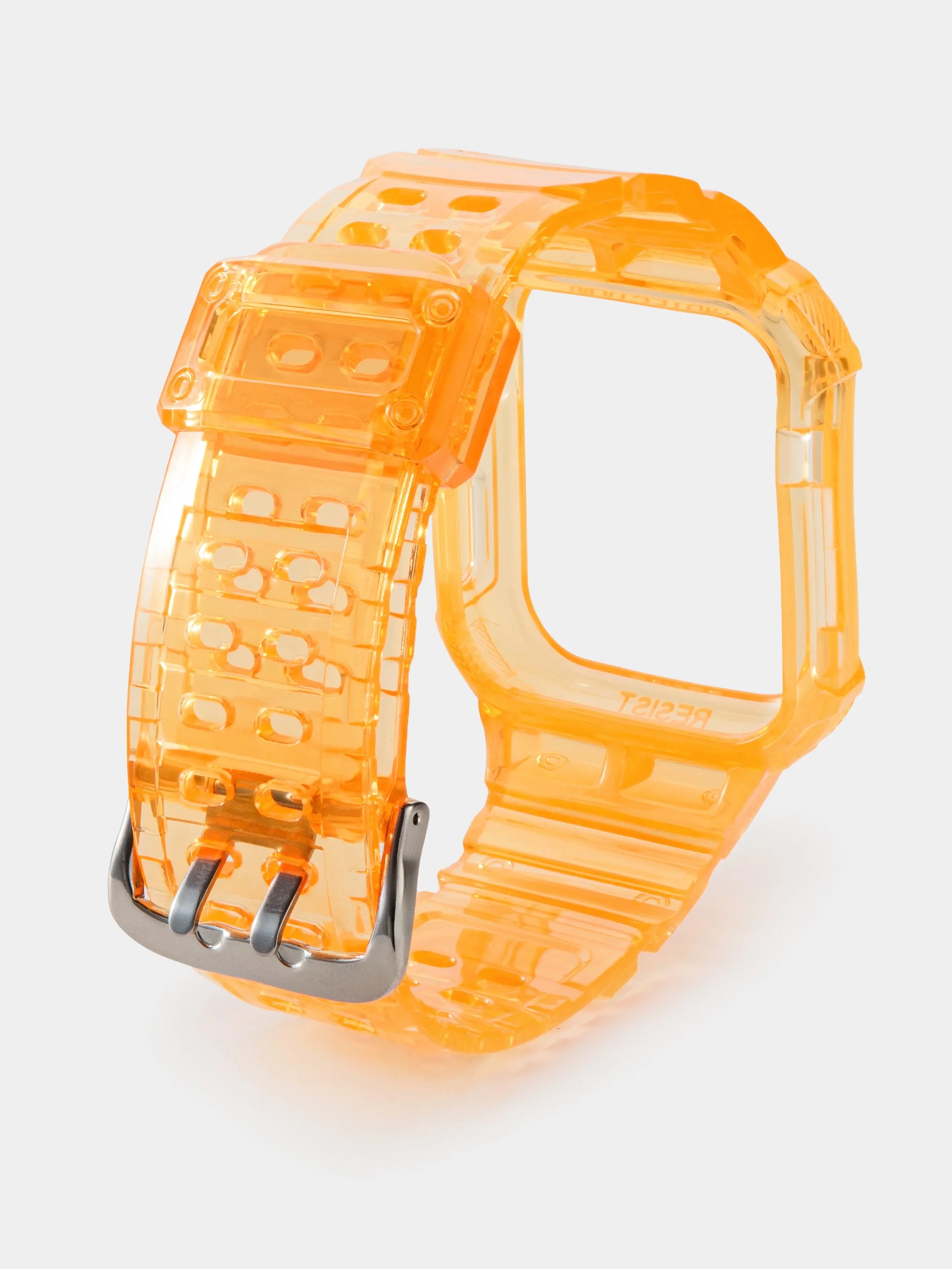 Оранжевый прозрачный ремешок для Apple Watch 38 / 40 / 41 / 42 / 44 mm чехол-бампер
