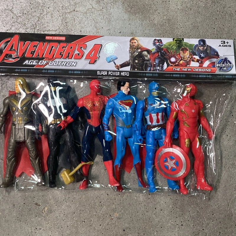 Набор супергероев Marvel "Мстители" Тор,Бэтмэн,Человек Паук,Супер Мэн,Капитан Америка