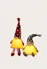 Новогодние светящиеся гномы, мягкая игрушка, украшение новогоднее, большой гном