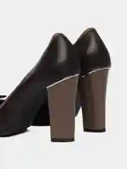 Коричневый туфли женские, на устойчивом каблуке, 33-43