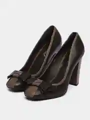 Коричневый туфли женские, на устойчивом каблуке, 33-43