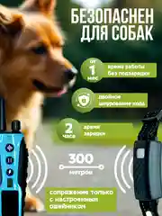 Голубой электронный ошейник для дрессировки собак / Электроошейник