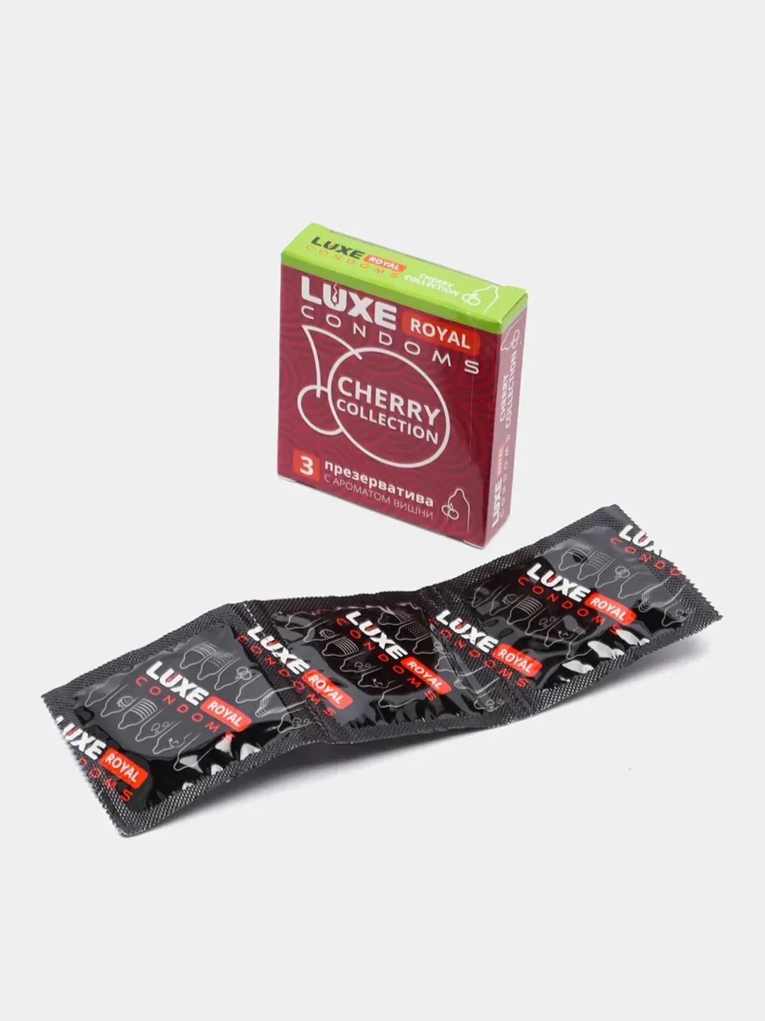 Презервативы латексные со смазкой Luxe Royal Cherry Collection, гладкие, с ароматом вишни