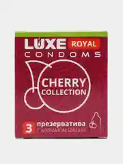 Презервативы латексные со смазкой Luxe Royal Cherry Collection, гладкие, с ароматом вишни