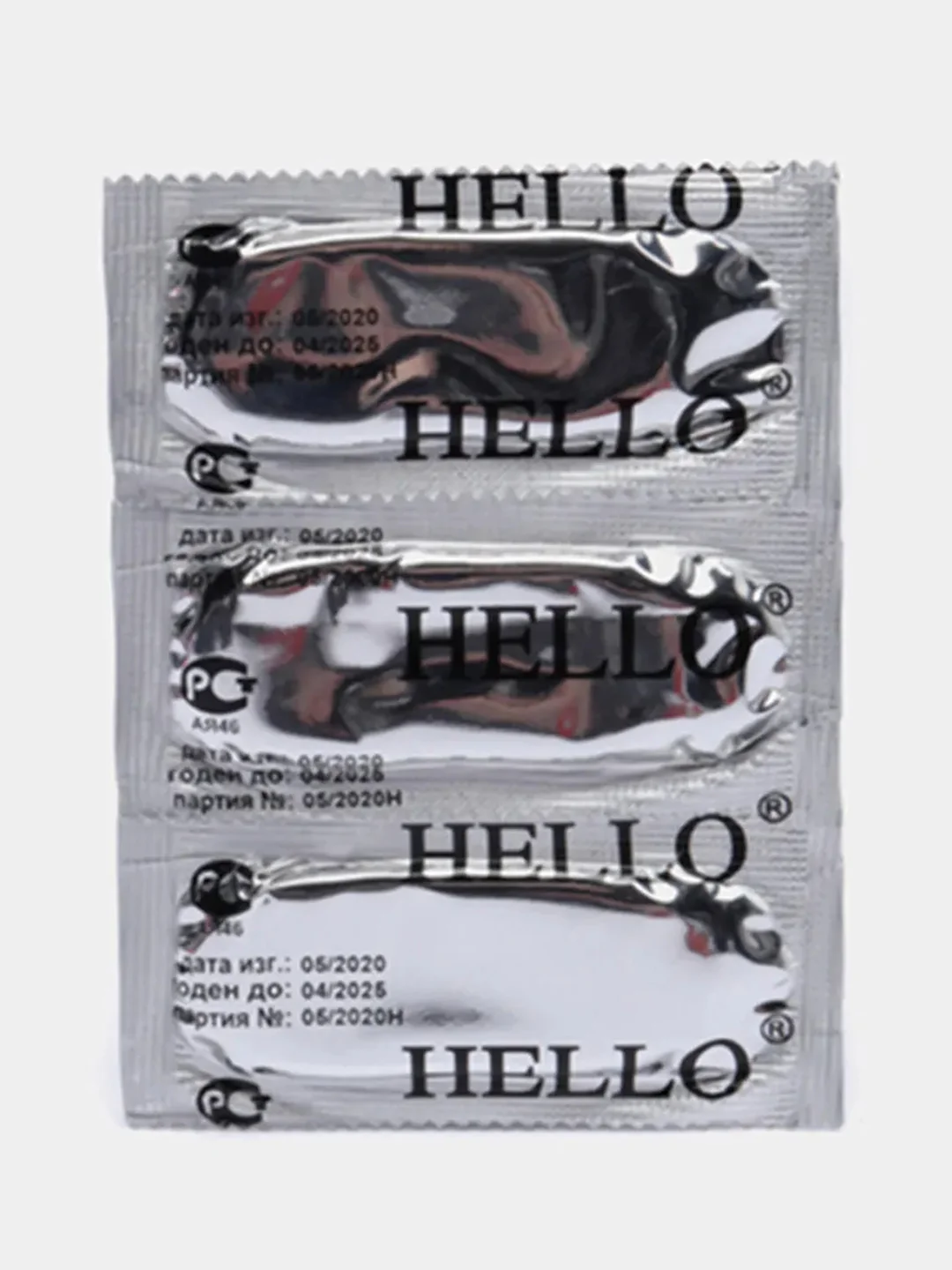 Презервативы Hello, разные цвета, 3 штуки в упаковке