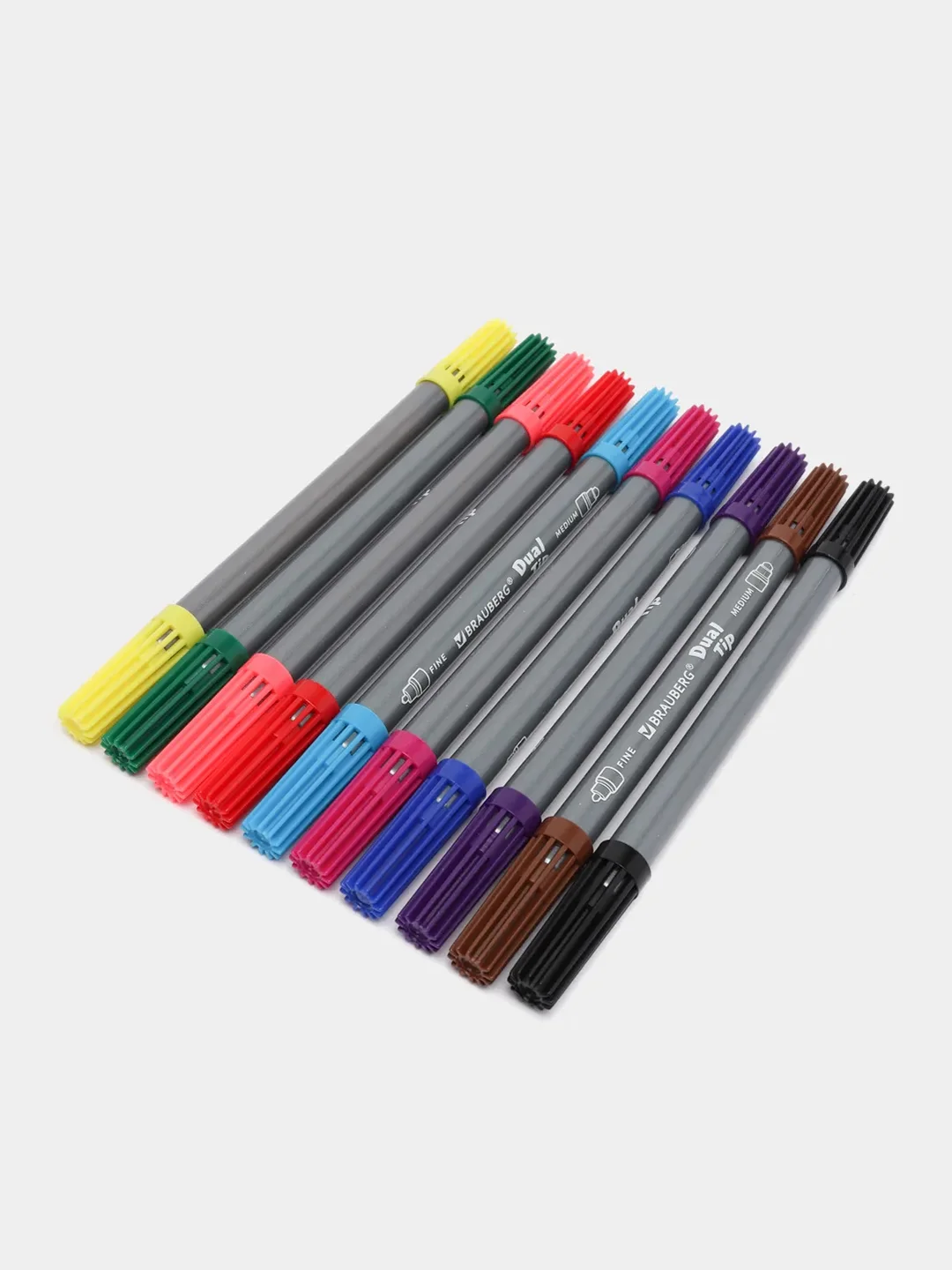 Фломастеры двусторонние BRAUBERG PREMIUM DUAL-TIP