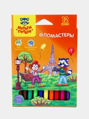 Фломастеры смываемые 12 цветов Мульти-Пульти Енот во Франции, 240100