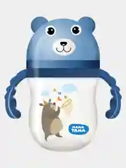 Поильник-непроливайка МАМА ТАМА с силиконовой трубочкой 12мес.+, 240 мл., цвет: сине-гол