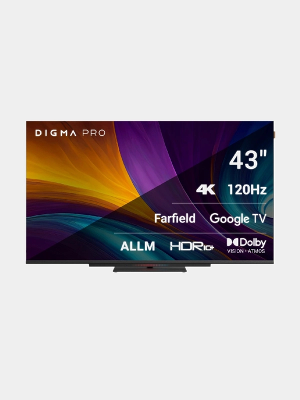Телевизор DIGMA PRO UHD 43C, 4K Ultra HD, черный, СМАРТ ТВ, Google TV 43"