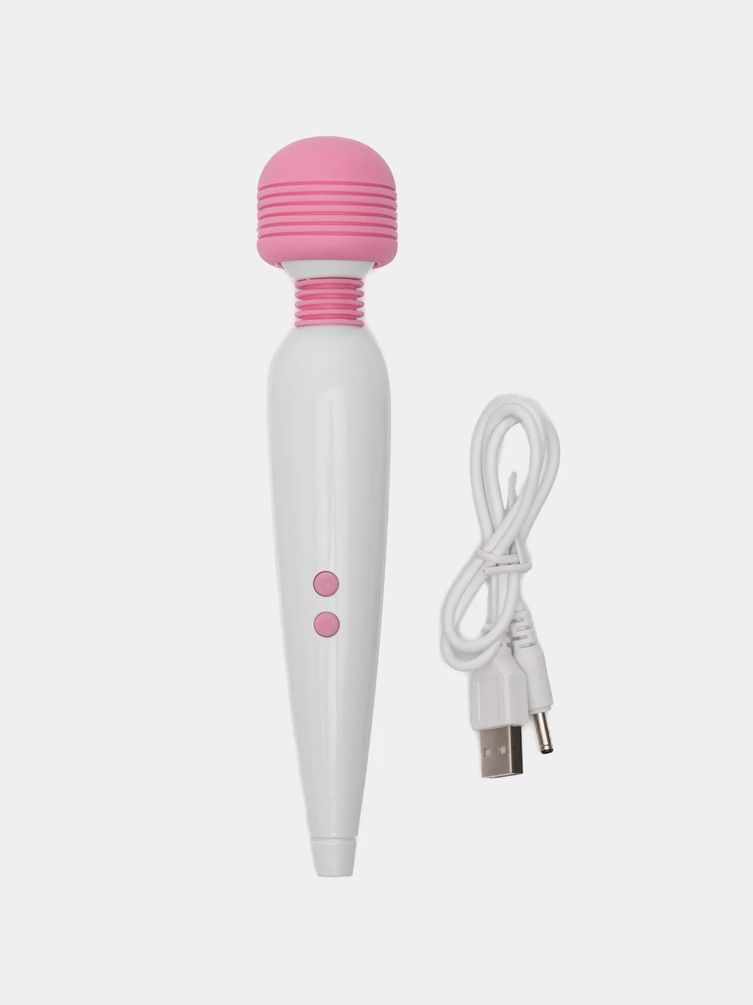 Розовый вибратор женский с упругой головкой, встроенный аккумулятор от USB