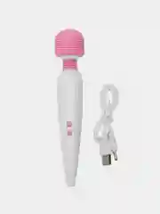 Розовый вибратор женский с упругой головкой, встроенный аккумулятор от USB