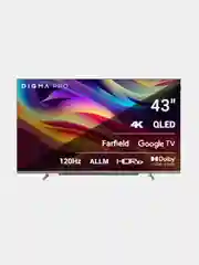 Телевизор DIGMA PRO QLED 43L, QLED, 4K Ultra HD, черный, СМАРТ ТВ, Google TV 43"