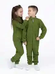 Салатовый комбинезон для мальчика Утенок, флисовый
