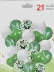Зеленый воздушные шарики, набор, с конфетти, 21 шт