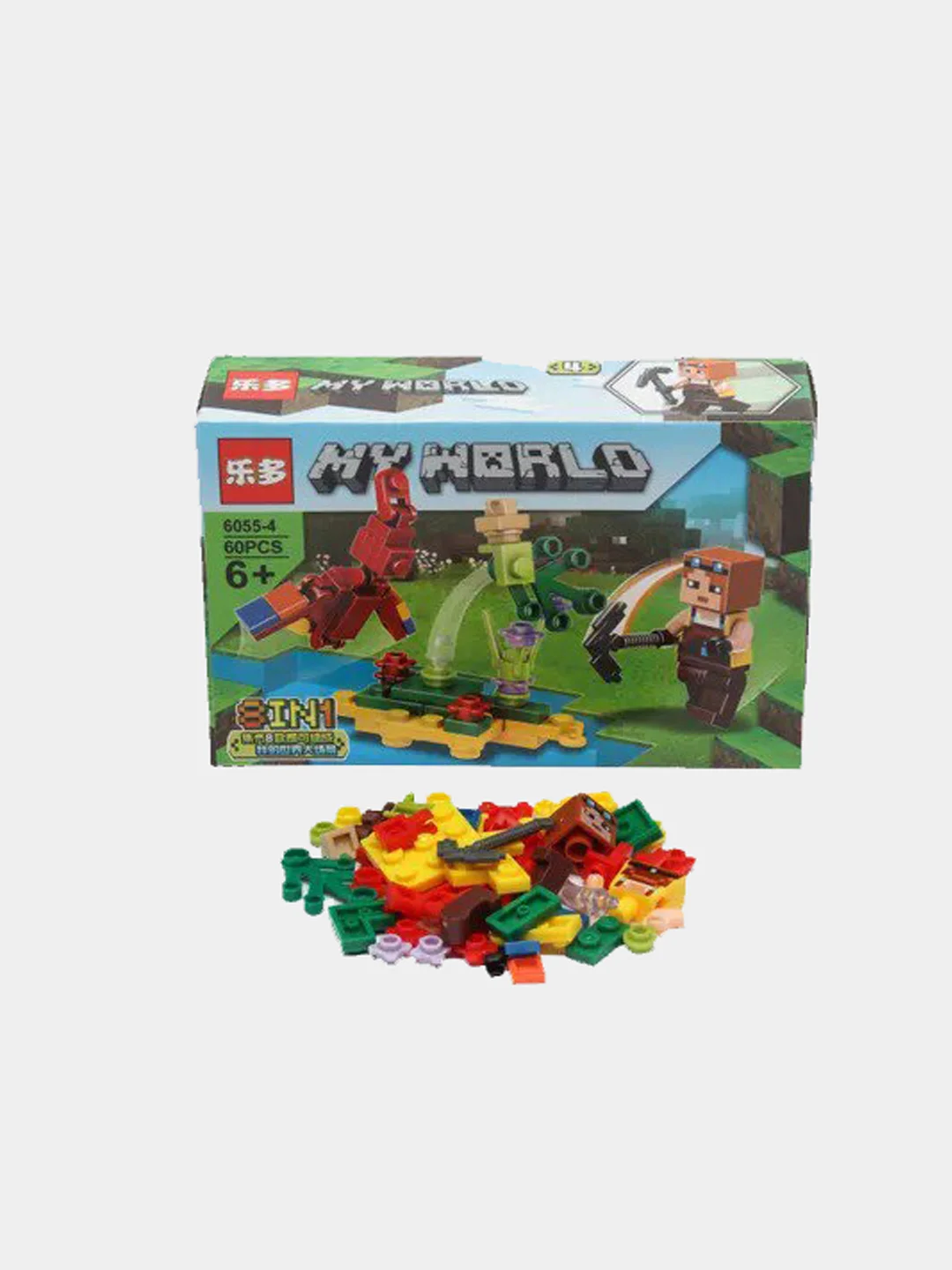 Бордовый конструктор My World, детский, Minecraft