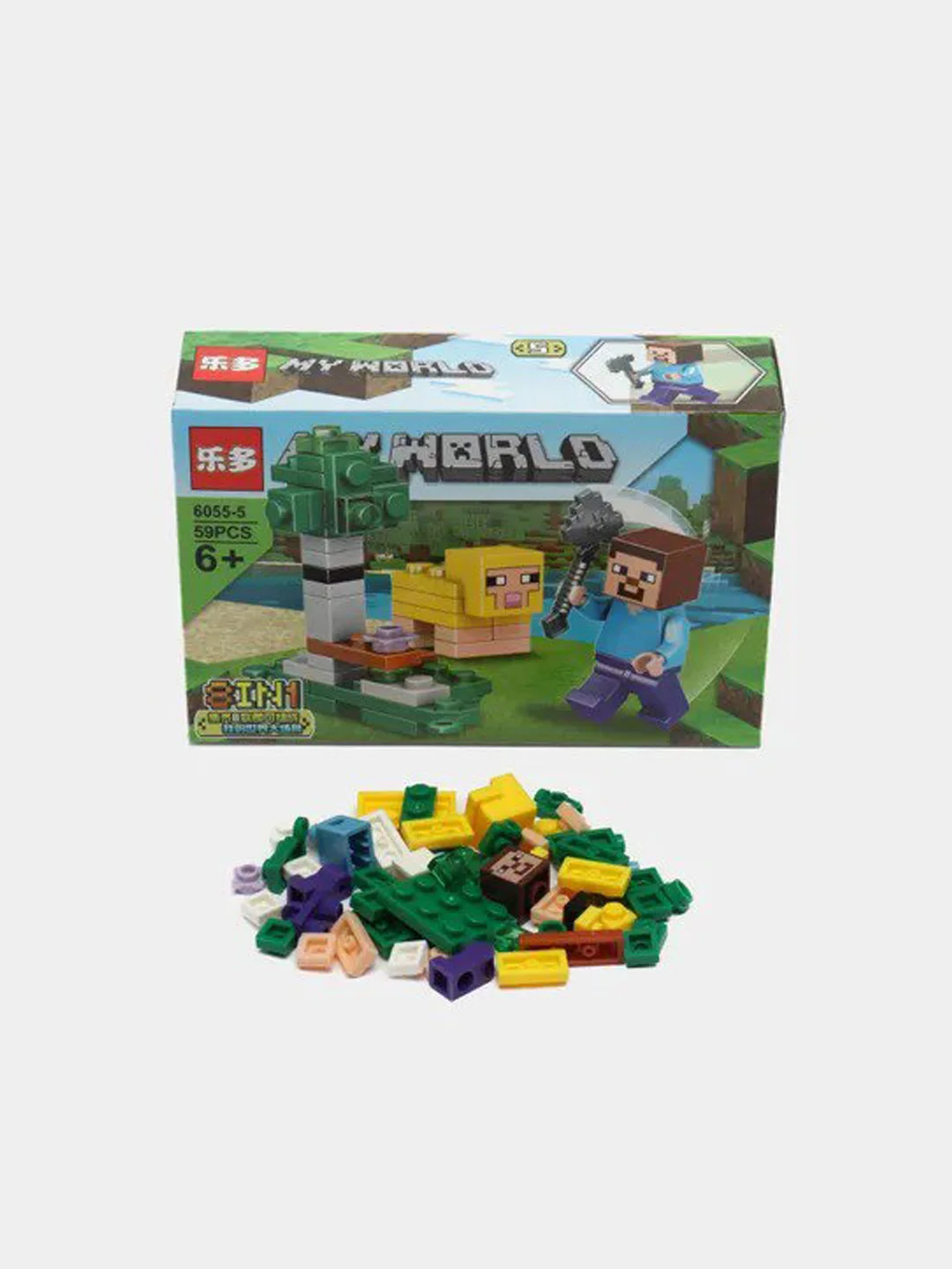 Желтый конструктор My World, детский, Minecraft