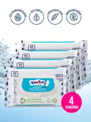 Голубой megabox YokoSun детская влажная туалетная бумага , 272 шт (4 уп * 68 шт)