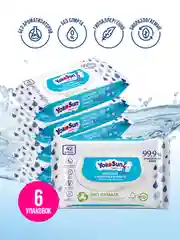 Голубой megabox YokoSun детская влажная туалетная бумага , 252 шт (6 уп * 42 шт)