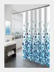 Лазурный штора для ванной комнаты тканевая, 180x180 см