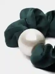 Зеленый резинка для волос с жемчугом