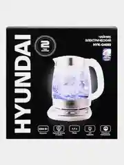 Чайник электрический Hyundai HYK-G4033, 2200Вт, белый и серебристый