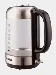 Чайник электрический Hyundai HYK-G4034, 2200Вт, черный и прозрачный