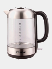 Чайник электрический Hyundai HYK-G4034, 2200Вт, черный и прозрачный