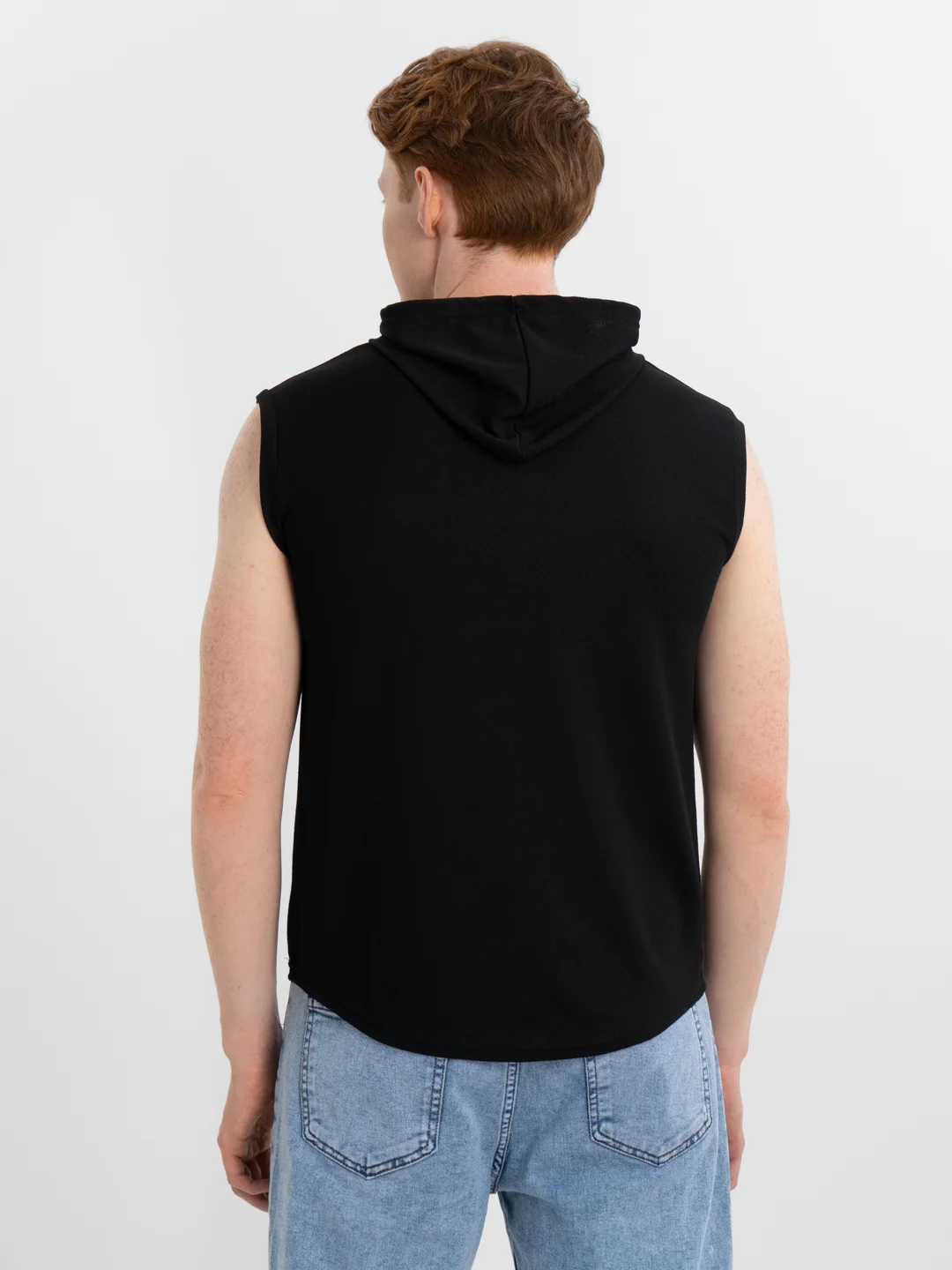 Trend D / Футболка мужская черная с капюшоном Unisex