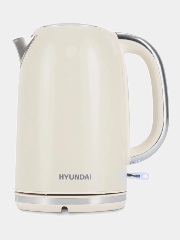 Чайник электрический Hyundai HYK-S9900, 2200Вт, молочный и серебристый