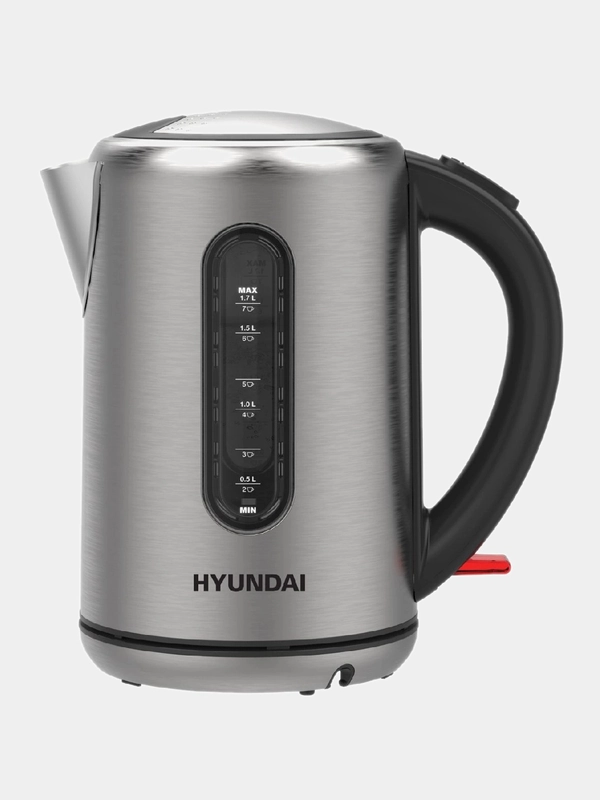 Чайник электрический Hyundai HYK-S9909, 2200Вт, серебристый матовый и черный