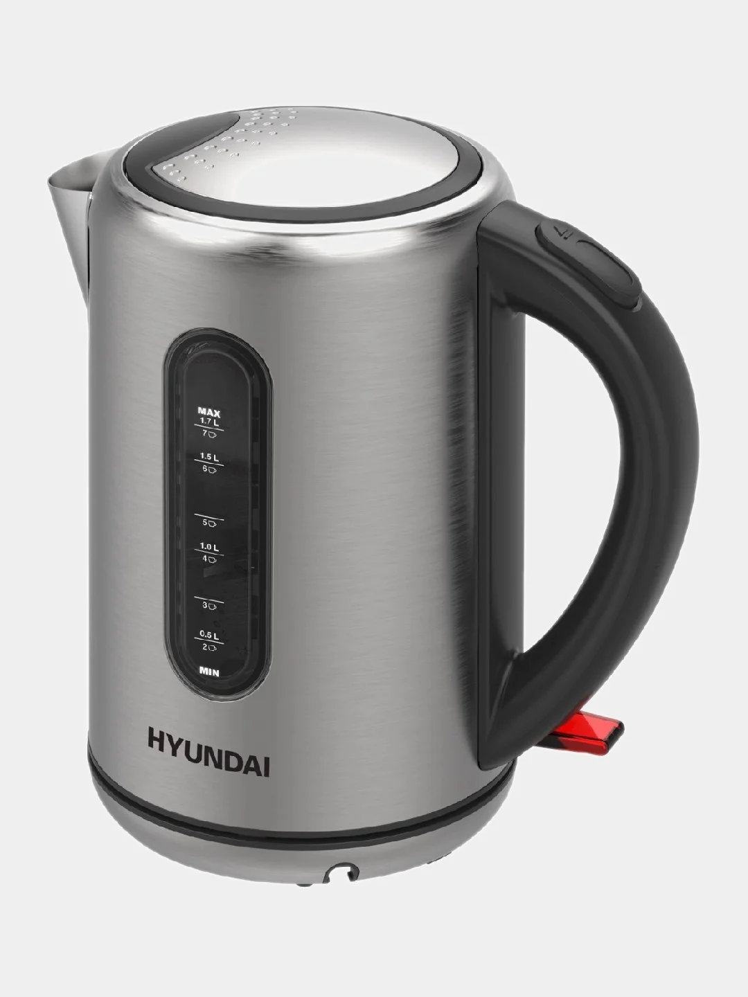 Чайник электрический Hyundai HYK-S9909, 2200Вт, серебристый матовый и черный