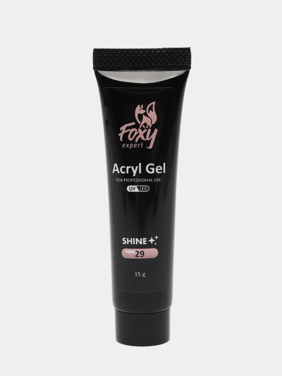 Конфетный акрил-гель (Acryl gel) полигель FOXY EXPERT для наращивания ногтей с шиммером