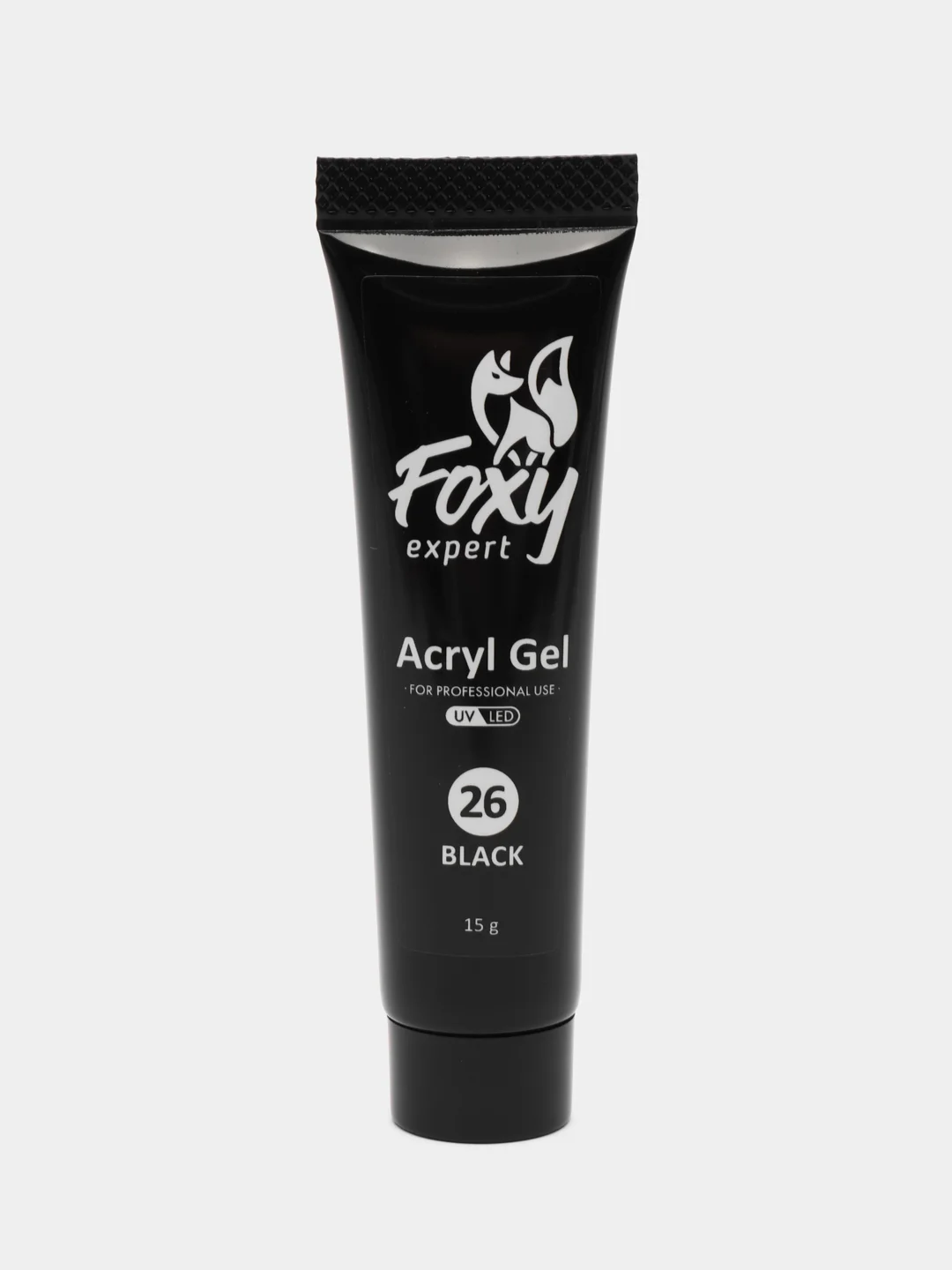 Черный акрил-гель (Acryl gel) полигель FOXY EXPERT, для наращивания ногтей, цветной