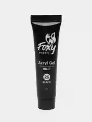 Черный акрил-гель (Acryl gel) полигель FOXY EXPERT, для наращивания ногтей, цветной