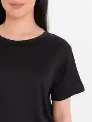 Черный женская однотонная футболка
