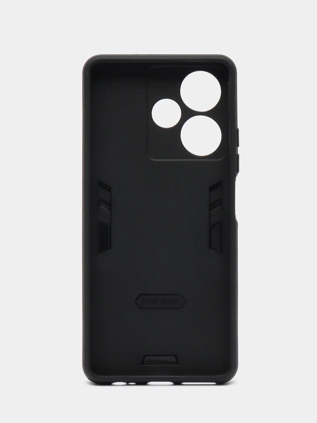 Угольный чехол Infinix Hot 30 / Инфиникс Хот 30 противоударный, с металлической подставкой кольцом