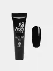 Черный акрил-гель (Acryl gel) полигель FOXY EXPERT, для наращивания ногтей, цветной