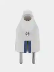 Белый вилка угловая электрическая 16А, 250V, с заземлением, с кольцом