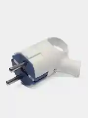 Белый вилка угловая электрическая 16А, 250V, с заземлением, с кольцом