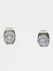Серьги-гвоздики из нержавеющей стали, с круглым цирконом