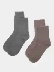 Коричневый термоноски женские короткие из норки, 2 пары