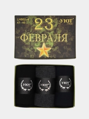 Носки подарочные мужские антибактериальные дезодорированные в коробке 3 шт