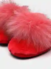 Кораллово-розовый тапочки домашние из натуральной овчины