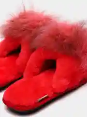 Кораллово-розовый тапочки домашние из натуральной овчины