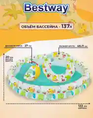 Бассейн 122х20 с мячом и плавательным кругом