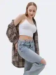 Белый базовый топ в рубчик 40-42 (S-XS)