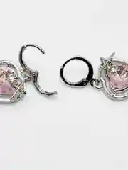 Серьги с подвеской "Розовое Сердце", серьги женские